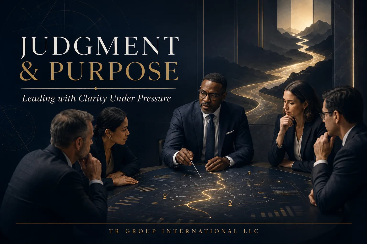 Judgment & Purpose: leading with clarity under pressure. TR Group International LLC.