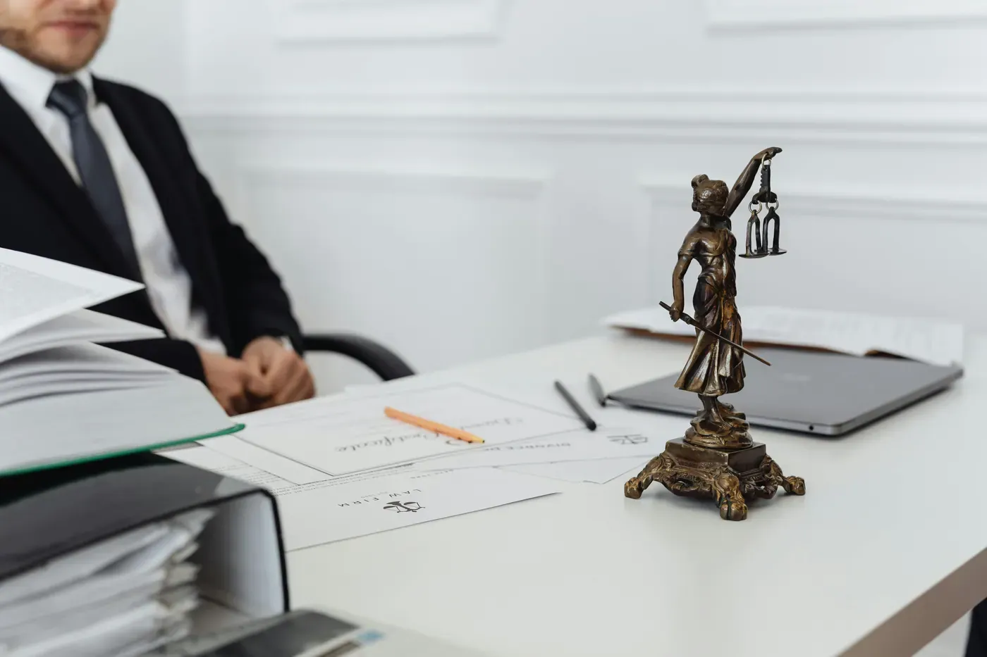 Lady justice with documents
