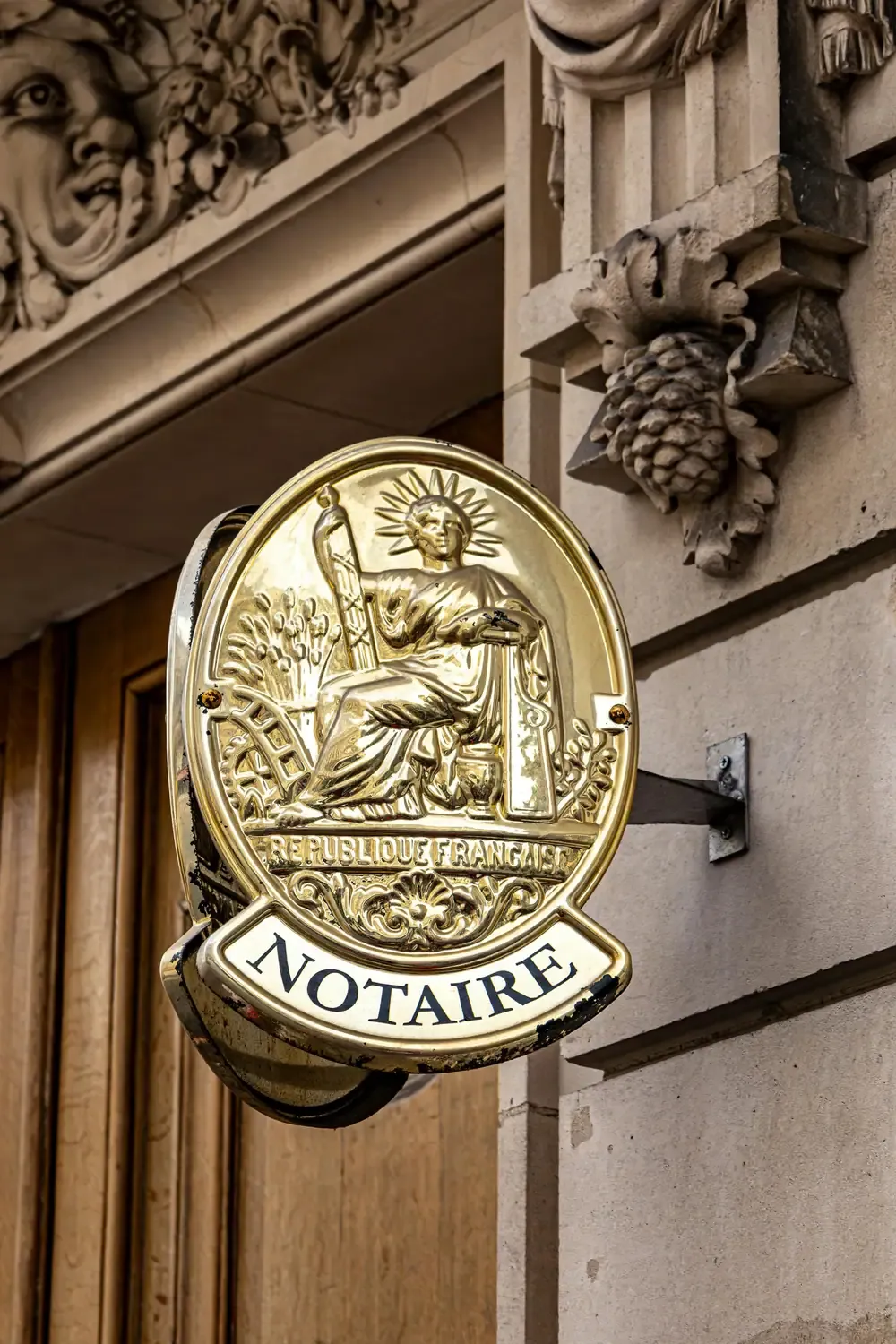 Brass notary plaque
